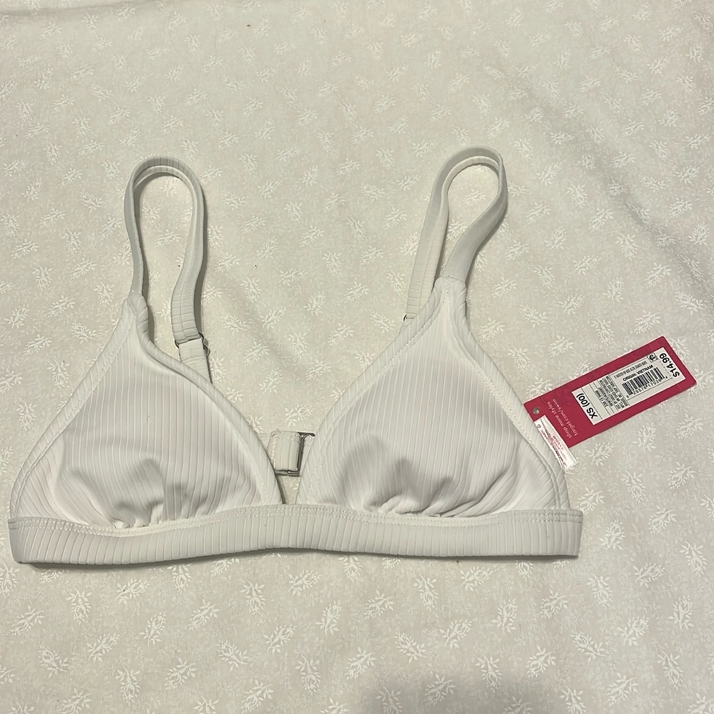 NWT white ribbed bikini top